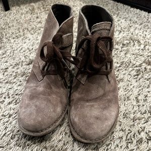 Clark's Booties, 8.5 wide, Taupe